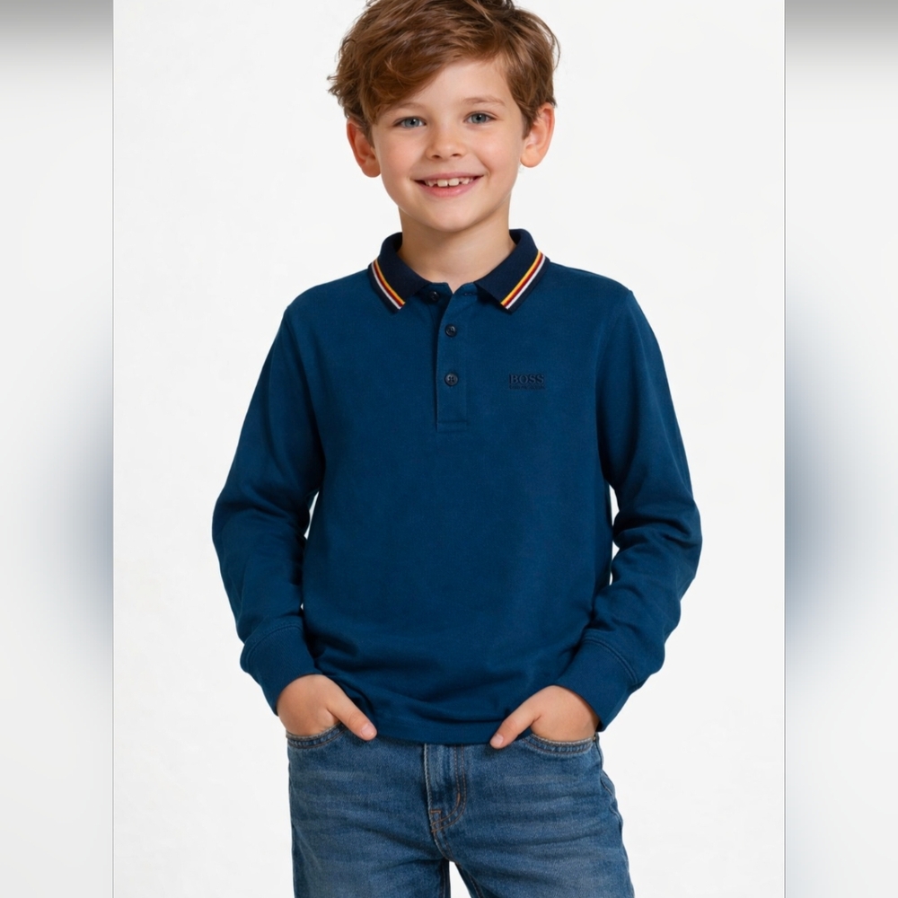 Boss by Hugo Boss boys or girls Oxford polo shirt in size 8 play condition